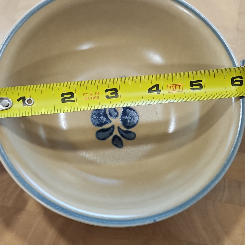 Set Of 5 Pfaltzgraff, Folk Art Bowls Blue Floral Ceramic Bowl - Picture 3 of 4
